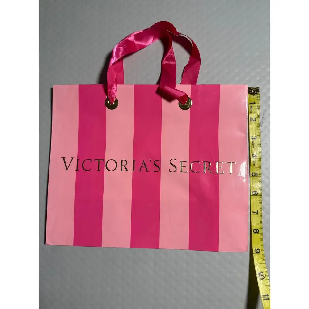 Victoria's Secret Iconic‎ Pink Stripe Paper Gift Shopping Bag 9x11